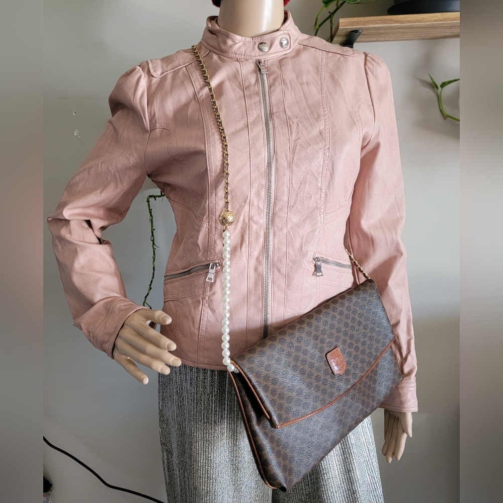 Final✅️ Authentic Celine Brown Monogram Clutch Bag